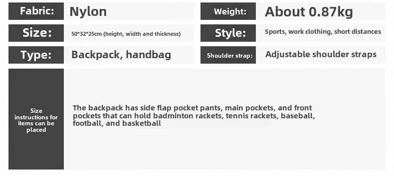 Basketball Backpack Large Sports Equipment Bag